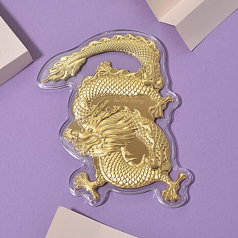 New Year Special Deal-24K Yellow Gold (99.9 % Purity) Dragon Pattern Collectable