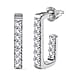 LUXURIANT 0.50 Ct Lab Grown Diamond (SI-GH) J Half Hoop Earring in Rhodium Overlay Sterling Silver