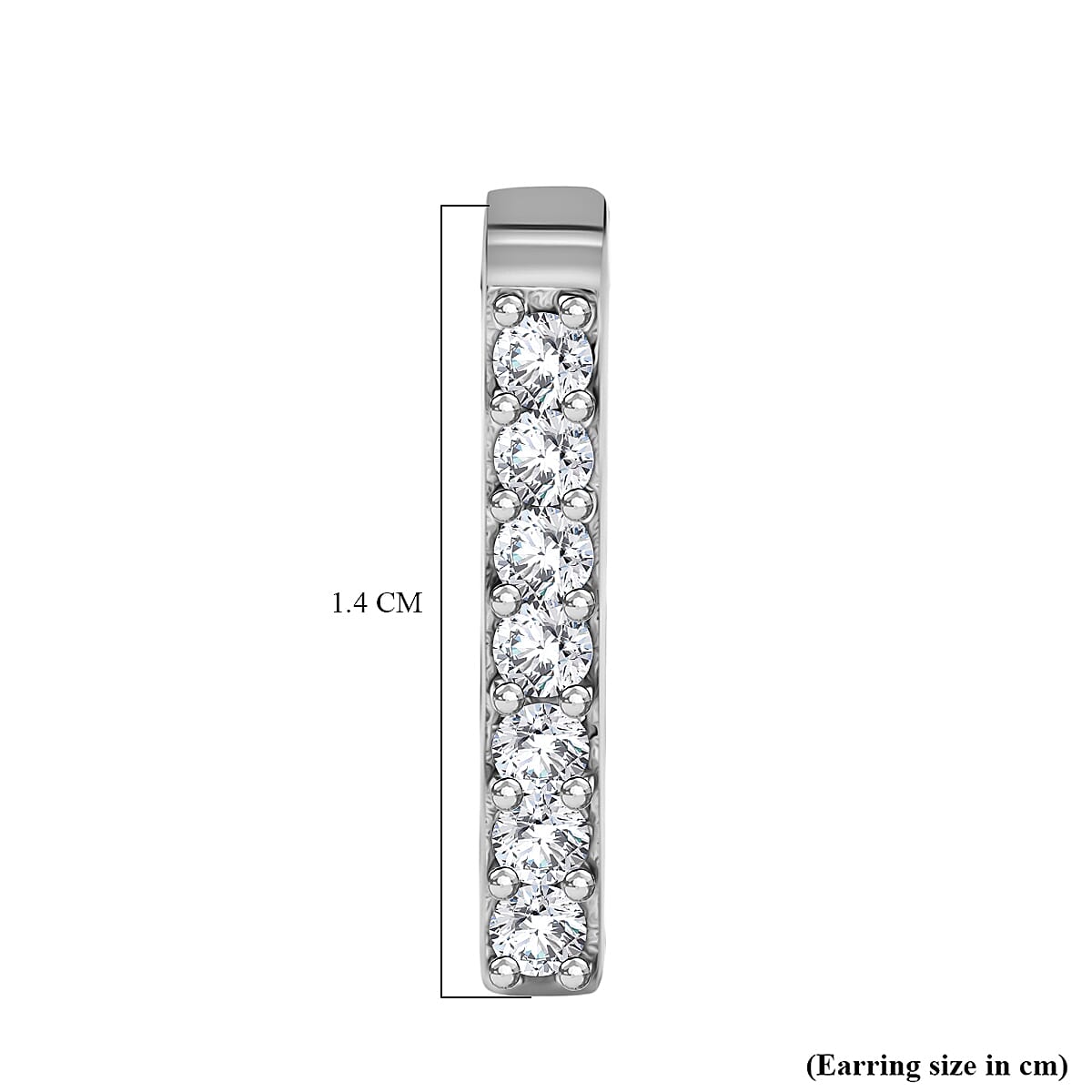 Luxuriant - Lab Grown Diamond (SI-GH) J Half Hoop Earring in Rhodium Overlay Sterling Silver 0.50 Ct. Luxuriant - Lab Grown Diamond (SI-GH) J Half Hoop Earring in Rhodium Overlay Sterling Silver 0.50 Ct.