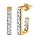 LUXURIANT 0.50 Ct Lab Grown Diamond (SI-GH) J Half Hoop Earring in Rhodium Overlay Sterling Silver