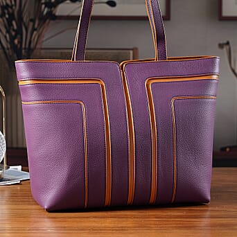 https://tjcuk.sirv.com/Products/81/6/8163445/Leather-Patterned-Tote-Bag-Size-32x12x28-cm-Dark-Purple-Black_8163445_1.jpg?w=342&h=342