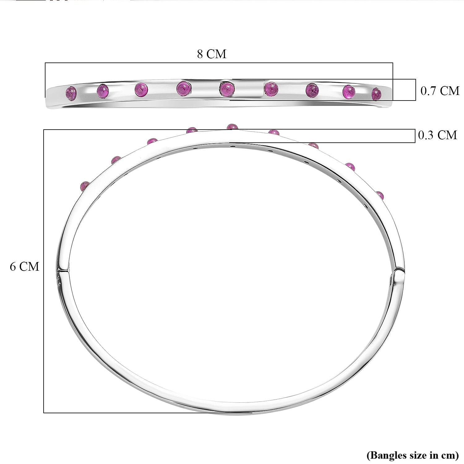 African Ruby Full Bangle (Size 7.5) 1.23 Ct.