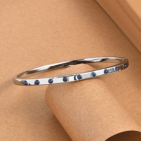 Close Out Deal - Fissure Filled Blue Sapphire Full Bangle (Size 7.5)