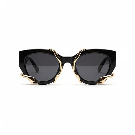 Summer Essential 100% UV Protection Metal Frame Cats Eye Smoke Sunglass