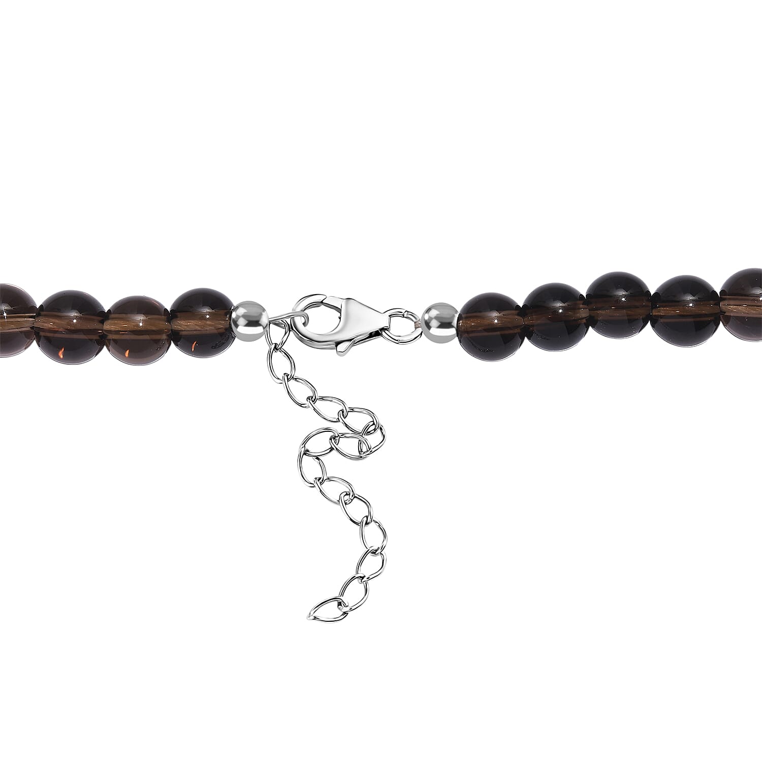 Supreme Brazilian Smoky Quartz Necklace (Size - 20-2 Ext) with Lobster Clasp in Rhodium Overlay Sterling Silver 360.00 Ct. Supreme Brazilian Smoky Quartz Necklace (Size - 20-2 Ext) with Lobster Clasp in Rhodium Overlay Sterling Silver 360.00 Ct.
