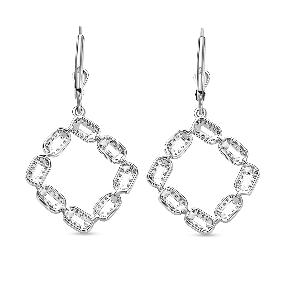 Luxuriant Diamond Lab Grown Diamond (SI-GH) Earring with Lever Back in 18K Vermeil Yellow Gold Plated Rhodium Overlay Sterling Silver