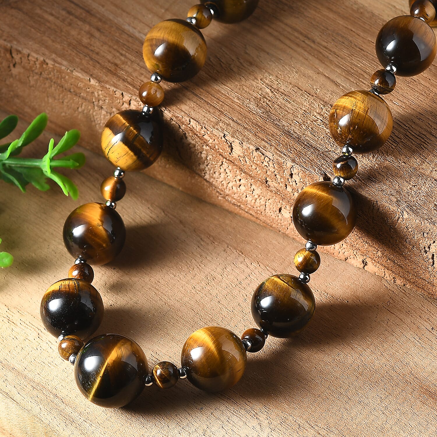 Close out Deal- Tigers Eye Necklace (Size - 20-1 Ext) with Spring Lock 523.00 Ct.