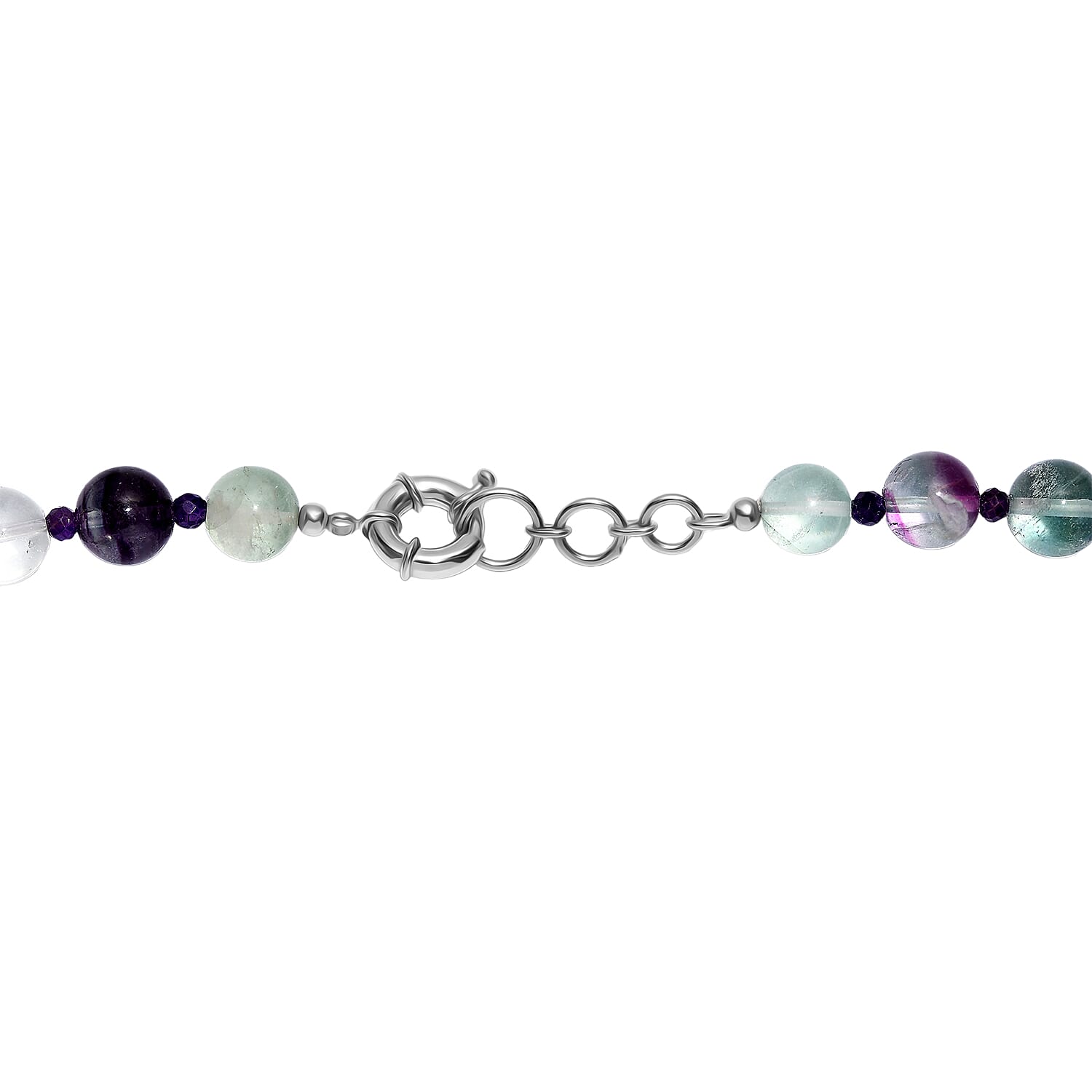 Multi Fluorite & African Amethyst Necklace (Size - 20-1 Ext) with Senorita Clasp (APPROX. 600 Cts)