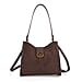 Genuine Leather Shoulder Bag with Interchangeable Dual Straps - Coffee