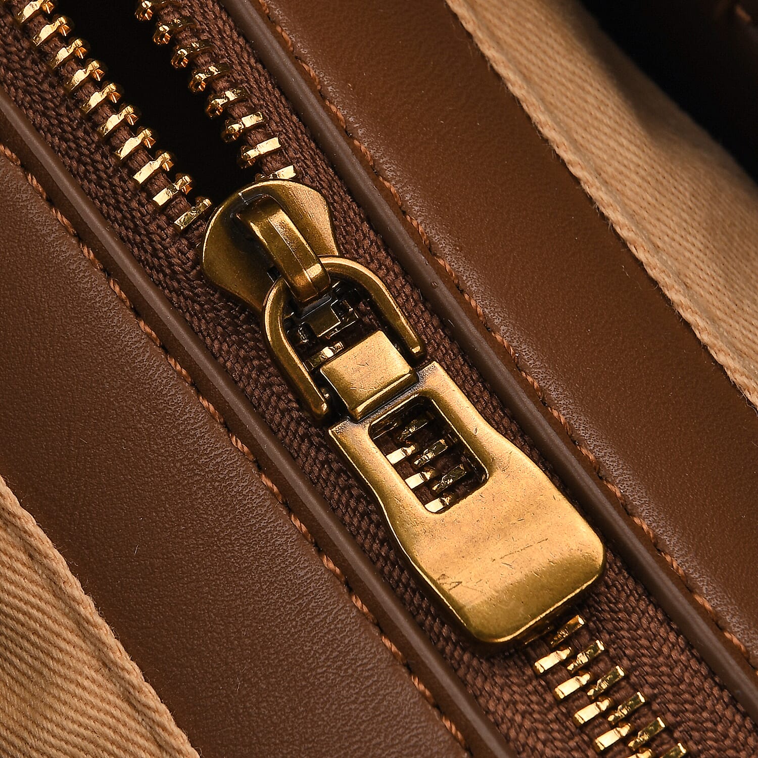 Genuine Leather Shoulder Bag with Interchangeable Dual Straps - Brown