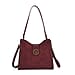 Genuine Leather Shoulder Bag with Interchangeable Dual Straps - Coffee