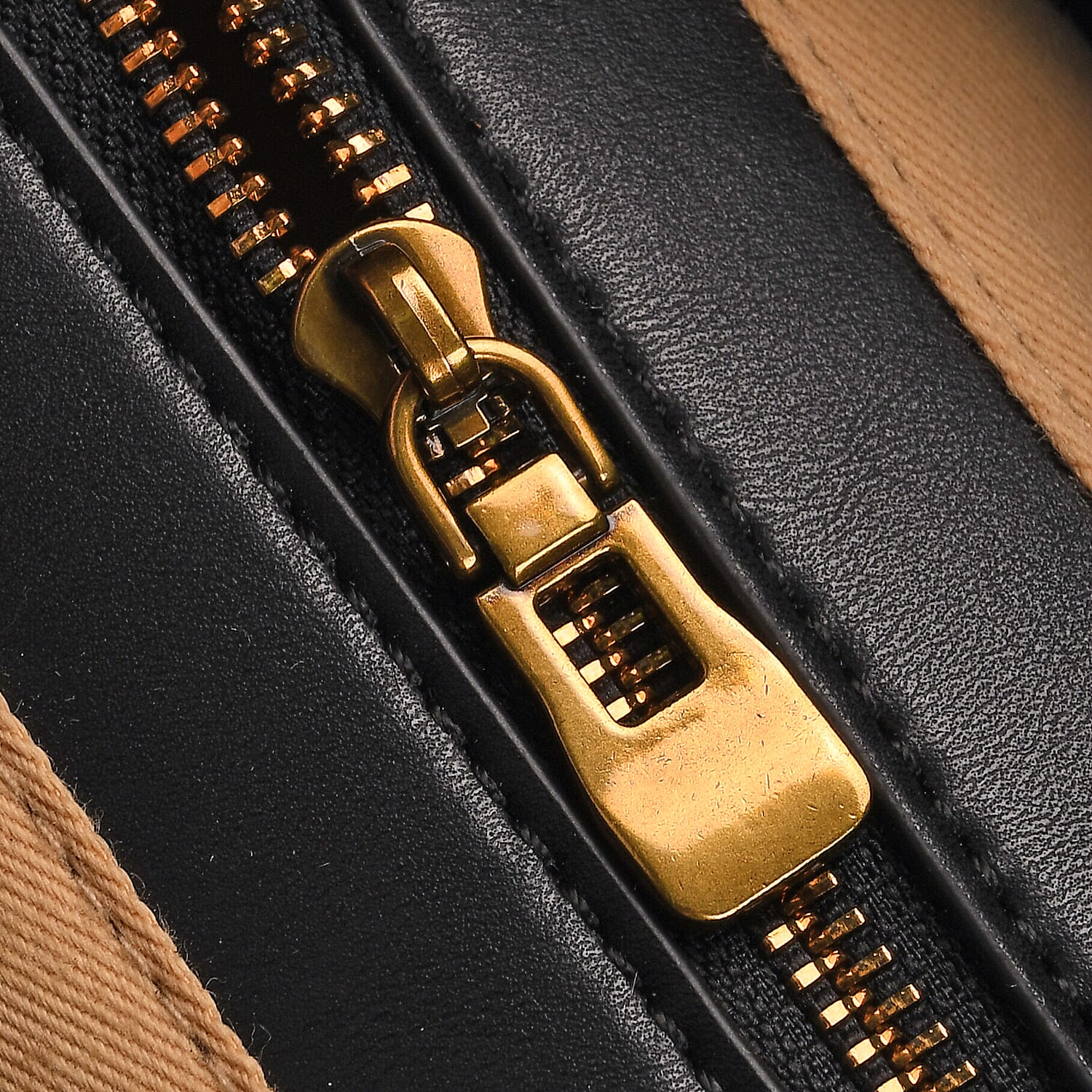 Genuine Leather Shoulder Bag with Interchangeable Dual Straps - Black