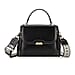 Genuine Leather Top Handle Satchel Bag with Adjustable Long Shoulder Straps - Dark Green