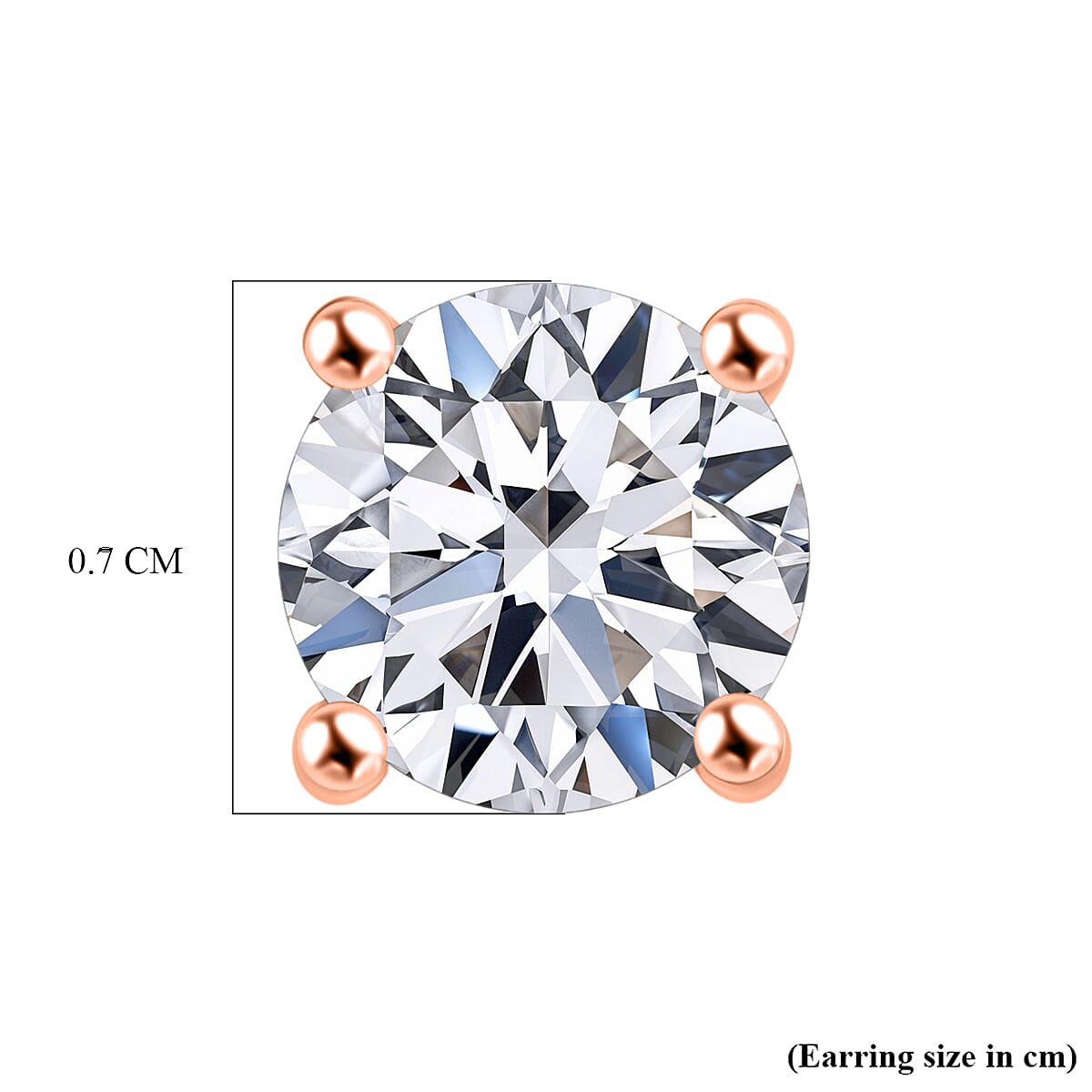 Luxuriant Diamond 2 Ct. Lab Grown Diamond Solitaire Stud Earrings in Vermeil Rose Gold Overlay Sterling Silver