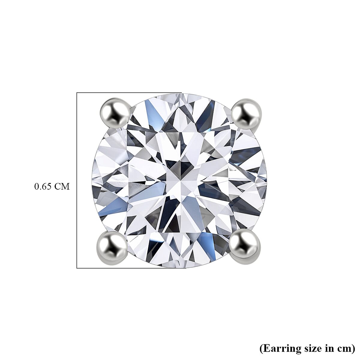 Luxuriant Diamond 2 Ct. Lab Grown Diamond Solitaire Stud Earrings in Platinum Overlay Sterling Silver