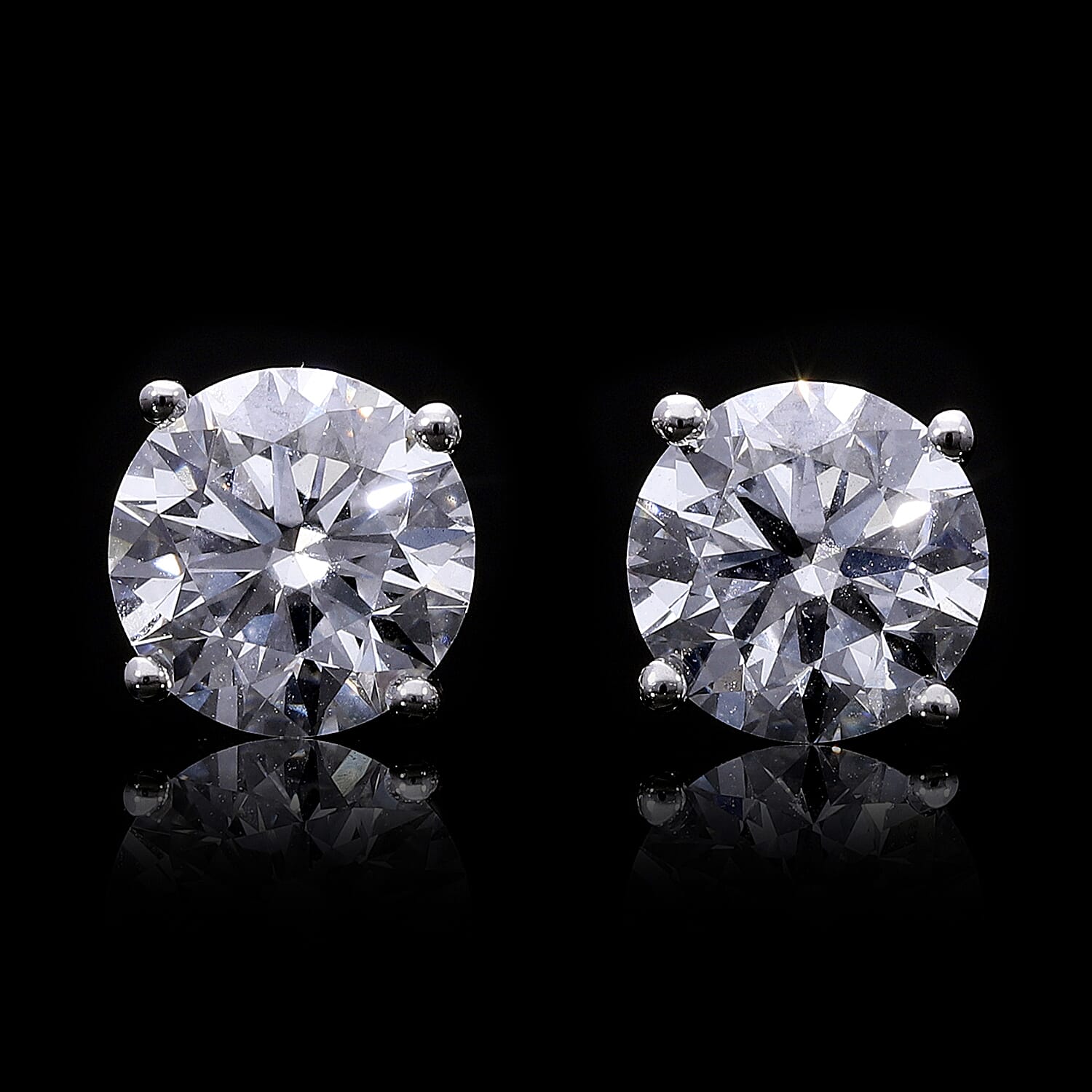 Luxuriant Diamond 1.5 Ct. Lab Grown Diamond Solitaire Stud Earrings in 950 Platinum, SGL Certified