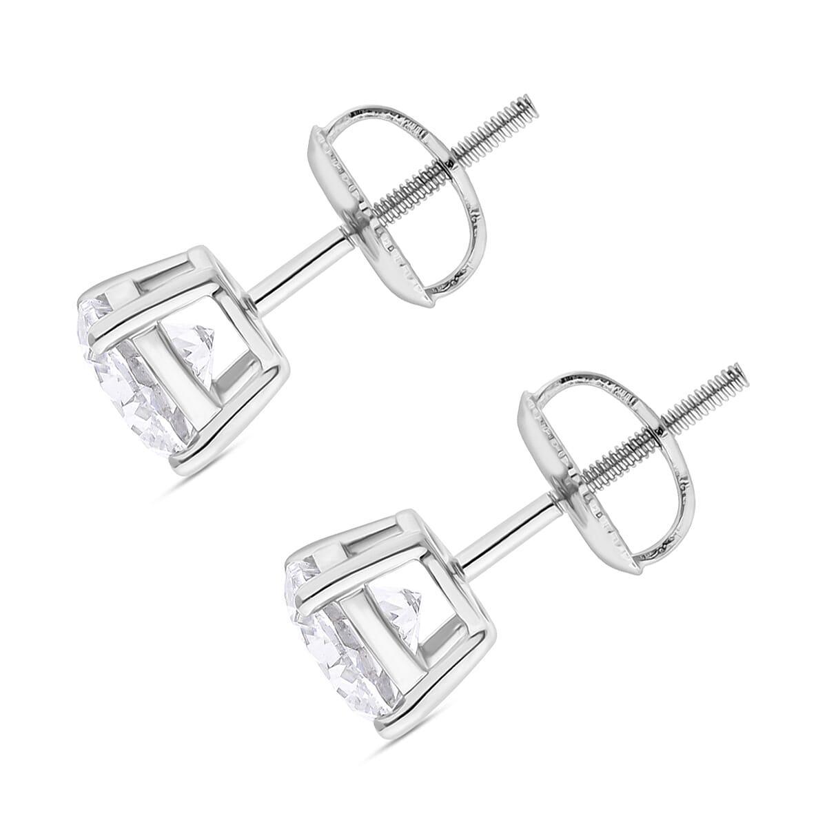 Luxuriant Diamond 1.5 Ct. Lab Grown Diamond Solitaire Stud Earrings in 950 Platinum, SGL Certified