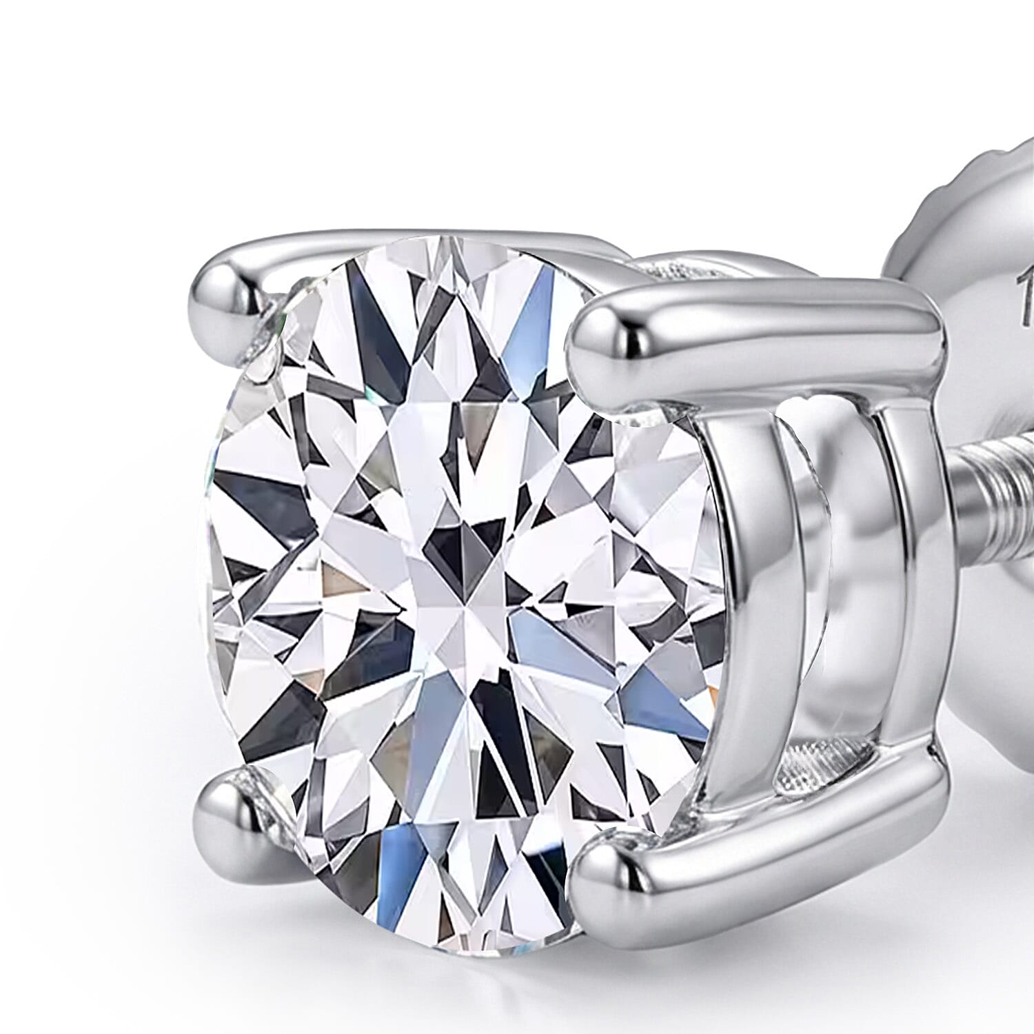 Luxuriant Diamond 1.5 Ct. Lab Grown Diamond Solitaire Stud Earrings in 14K White Gold, SGL Certified