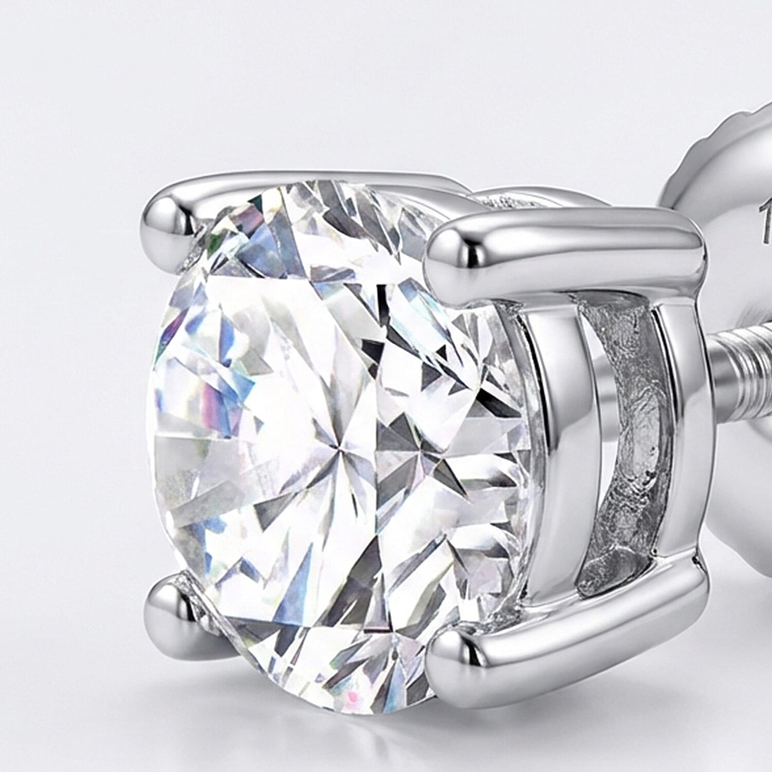 Luxuriant Diamond 1.5 Ct. Lab Grown Diamond Solitaire Stud Earrings in 14K White Gold, SGL Certified