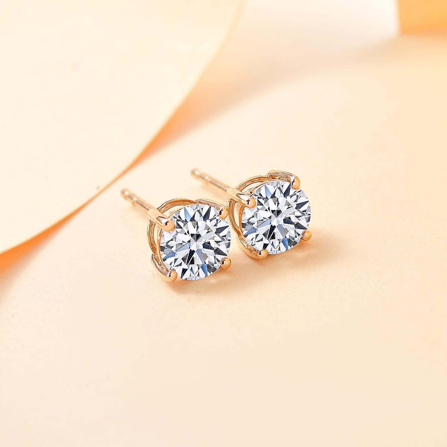 Luxuriant Diamond 1.5 Ct. Lab Grown Diamond Solitaire Earrings in 14K Gold, SGL Certified