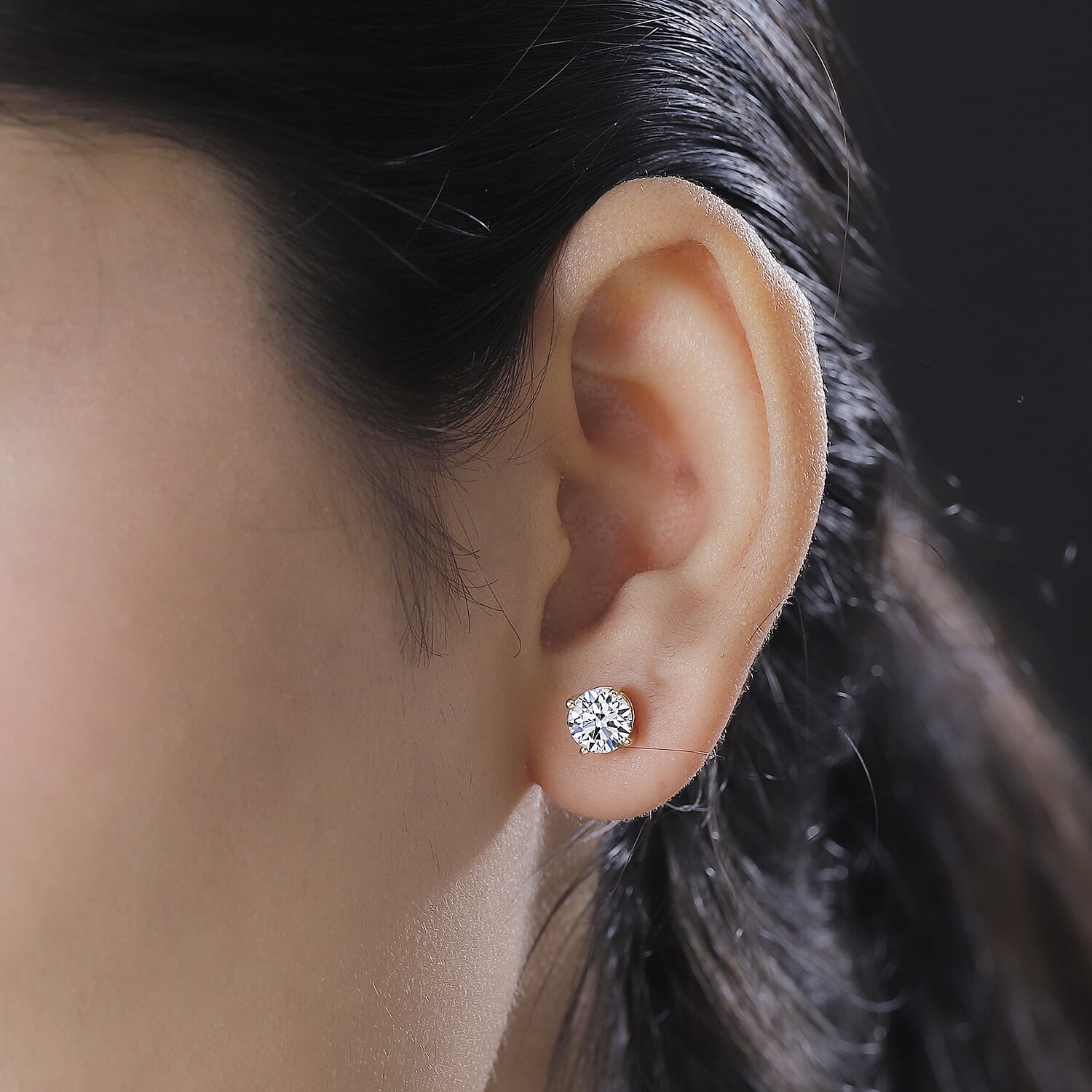 Luxuriant Diamond 1.5 Ct. Lab Grown Diamond Solitaire Earrings in 14K Gold, SGL Certified