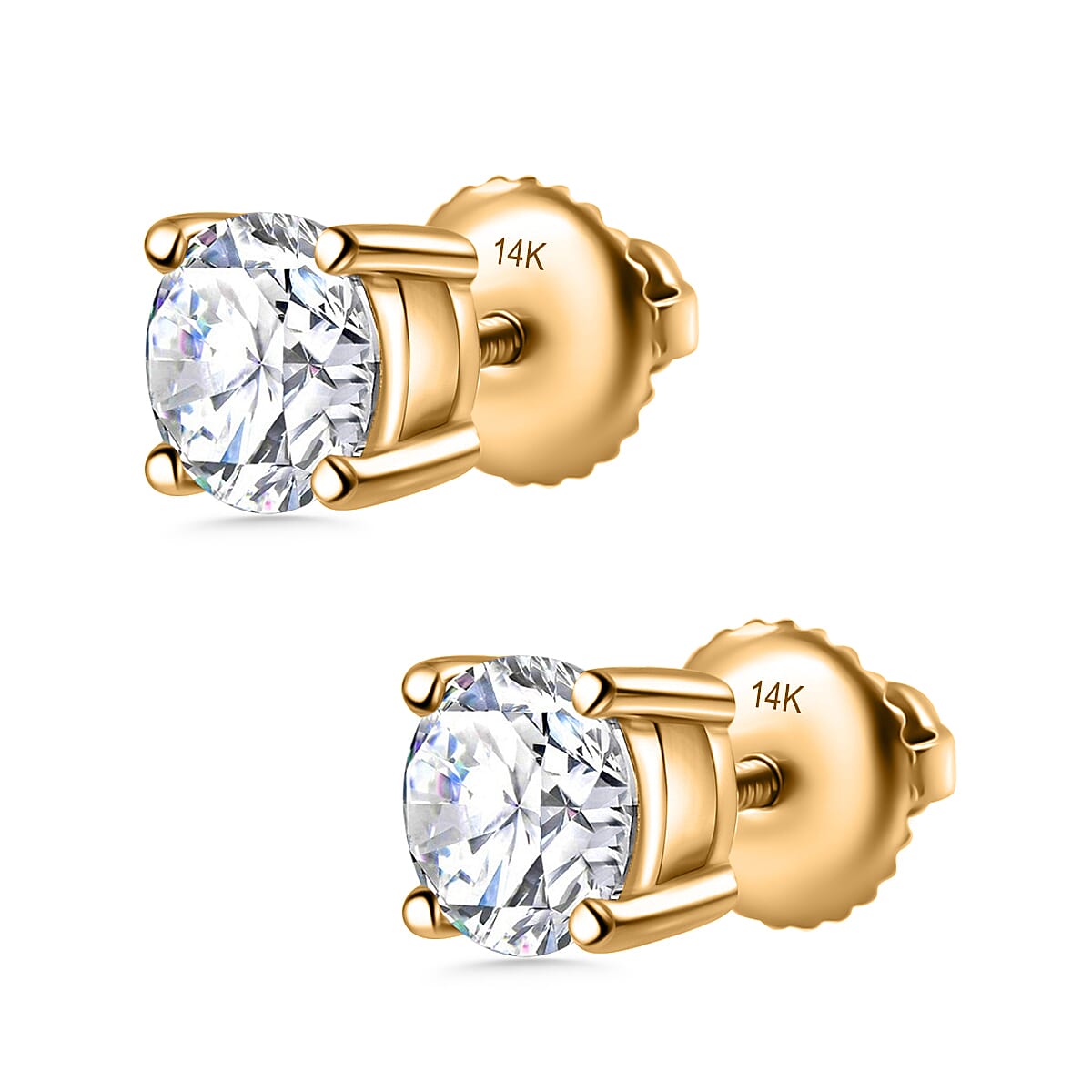 Luxuriant Diamond 1.5 Ct. Lab Grown Diamond Solitaire Earrings in 14K Gold, SGL Certified