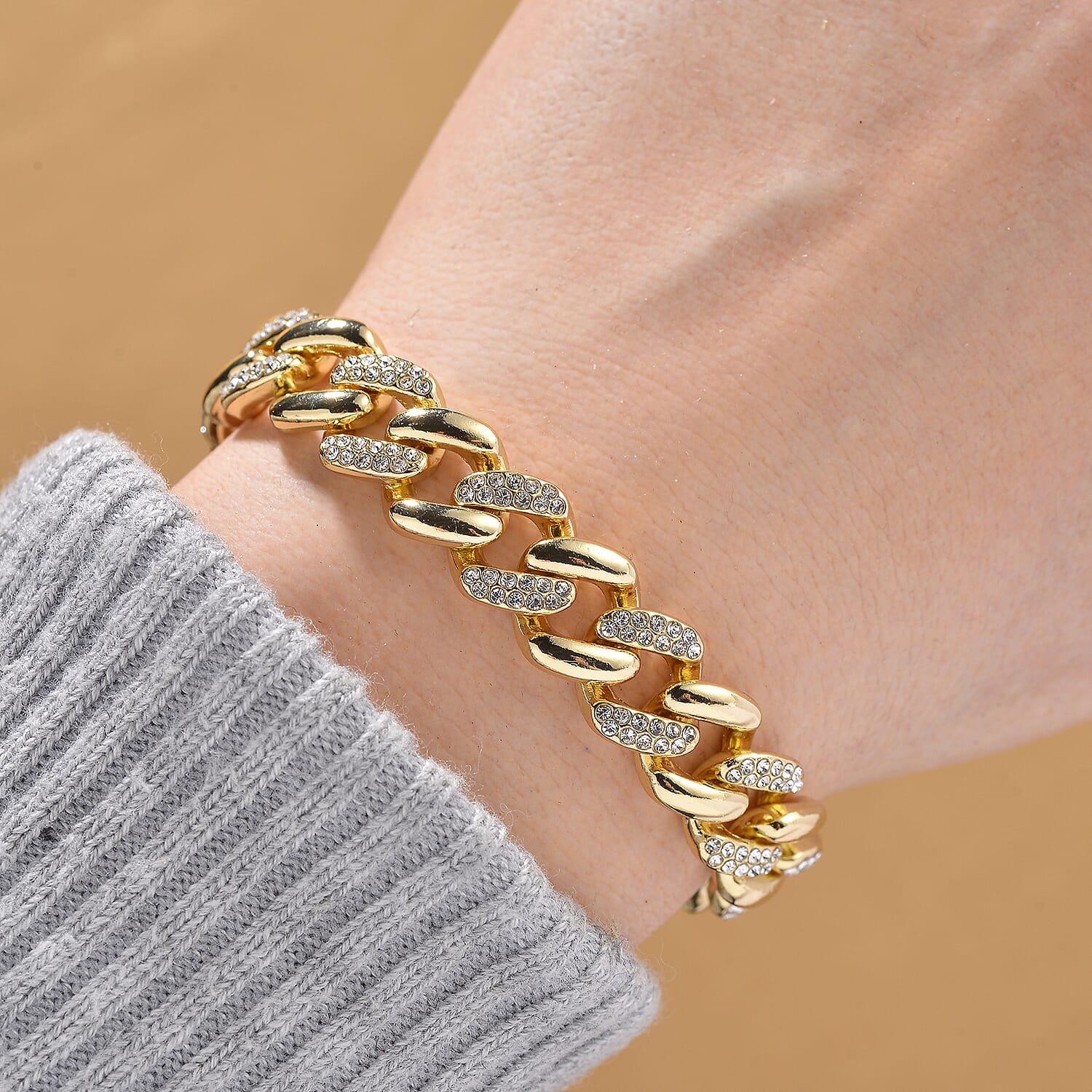 Austrian White Crystal Bracelet (Size - 7.5)