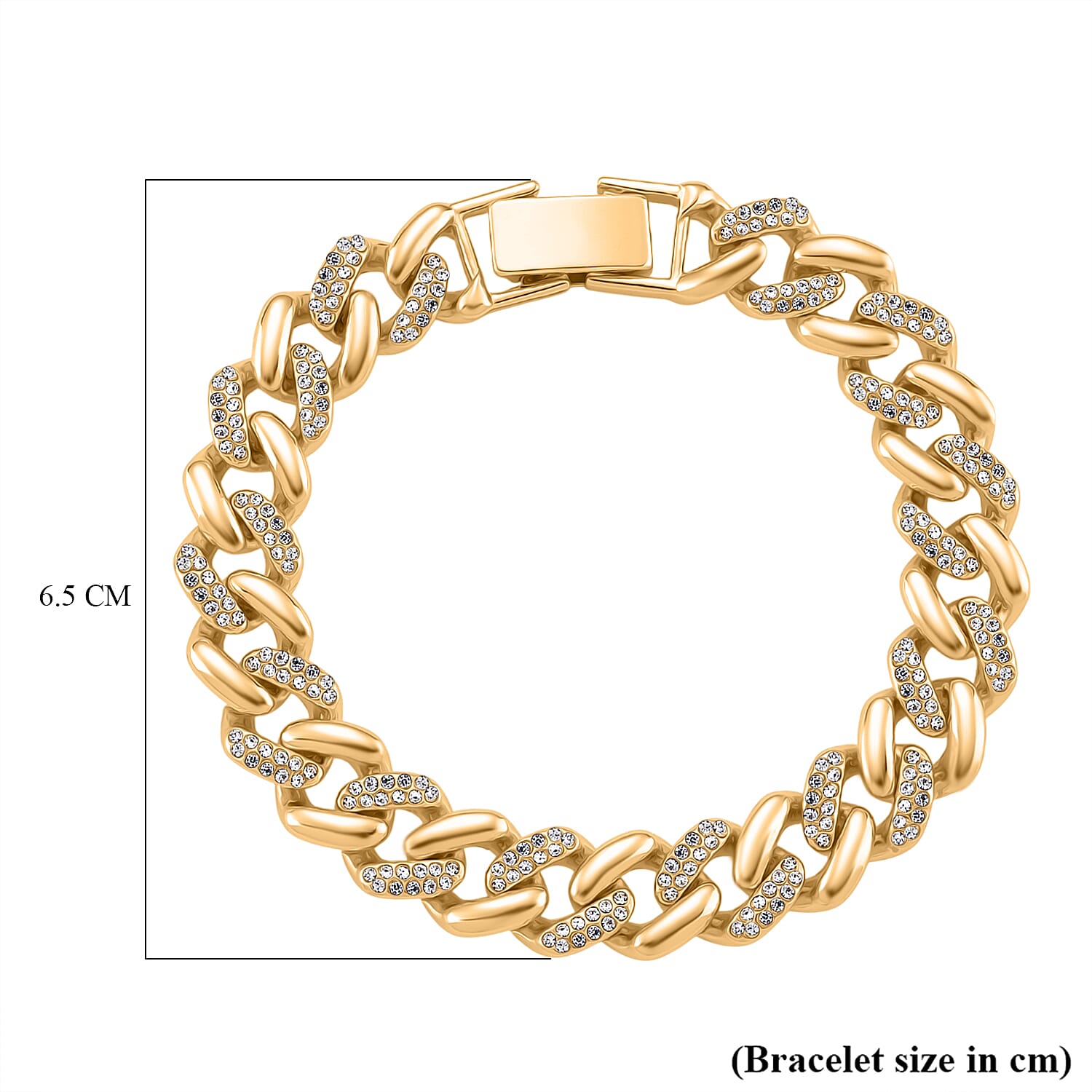 Austrian White Crystal Bracelet (Size - 7.5)