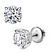 LUXURIANT 2 Ct. Lab Grown Diamond Solitaire Stud Earrings in 14K White Gold, SGL Certified