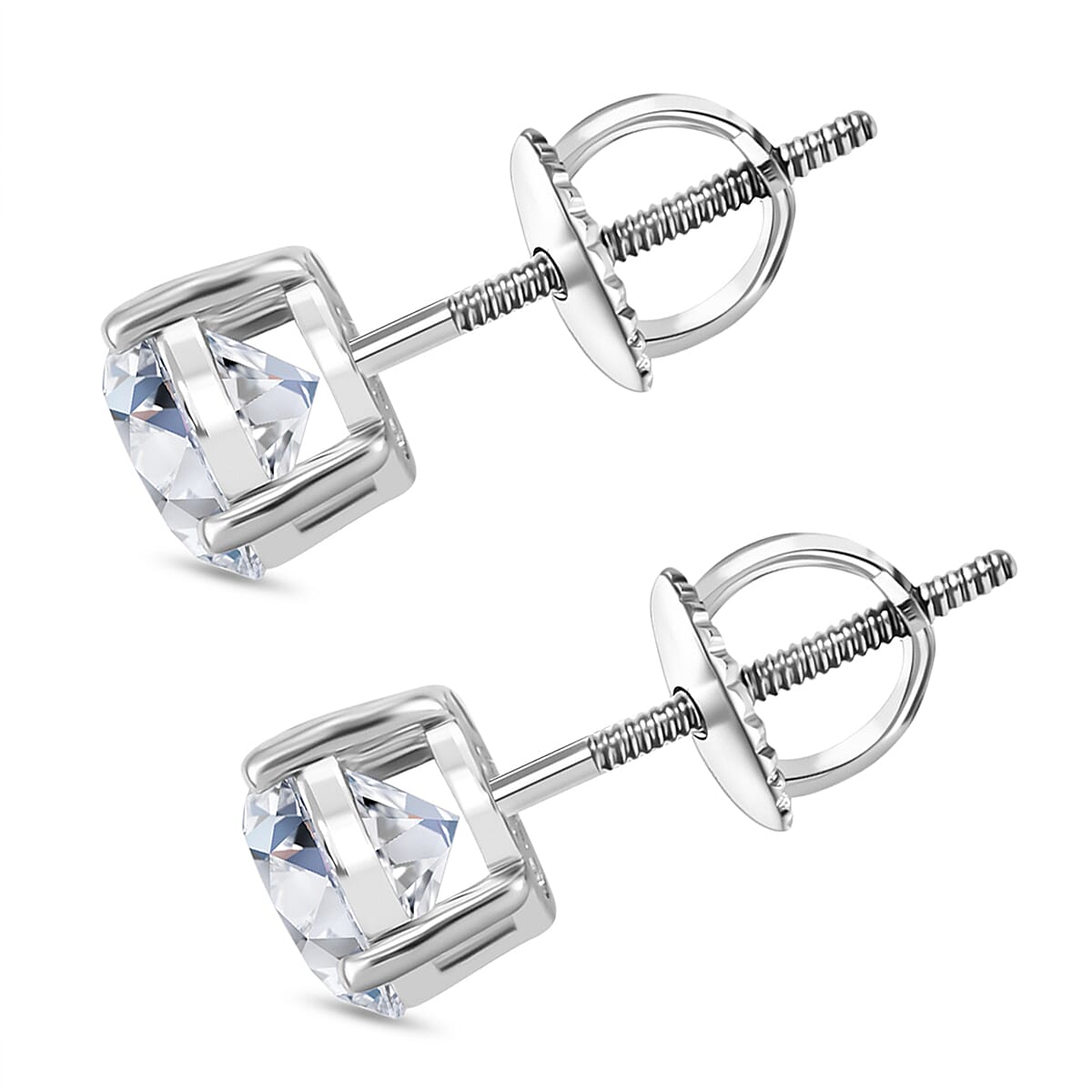 Luxuriant Diamond 3 Ct. Lab Grown Diamond Solitaire Stud Earrings in 14K White Gold, SGL Certified