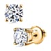 LUXURIANT 3 Ct. Lab Grown Diamond Solitaire Stud Earrings with Screw Back in 14K Yellow Gold IGI Certified