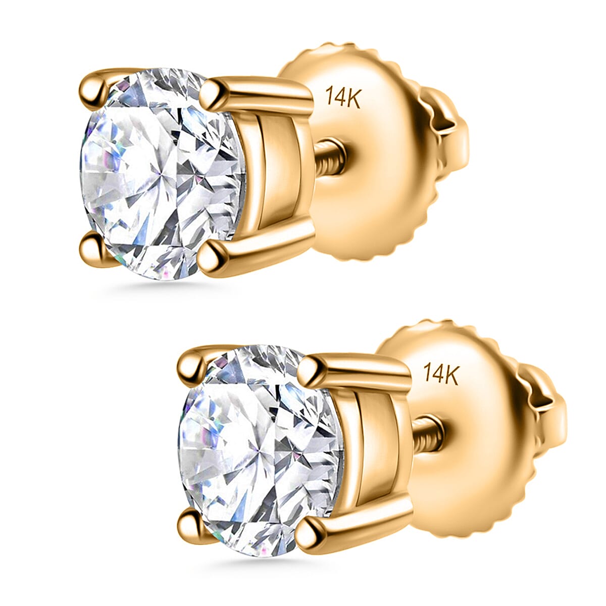 Luxuriant Diamond 3 Ct. Lab Grown Diamond Solitaire Earrings in 14K Gold, SGL Certified
