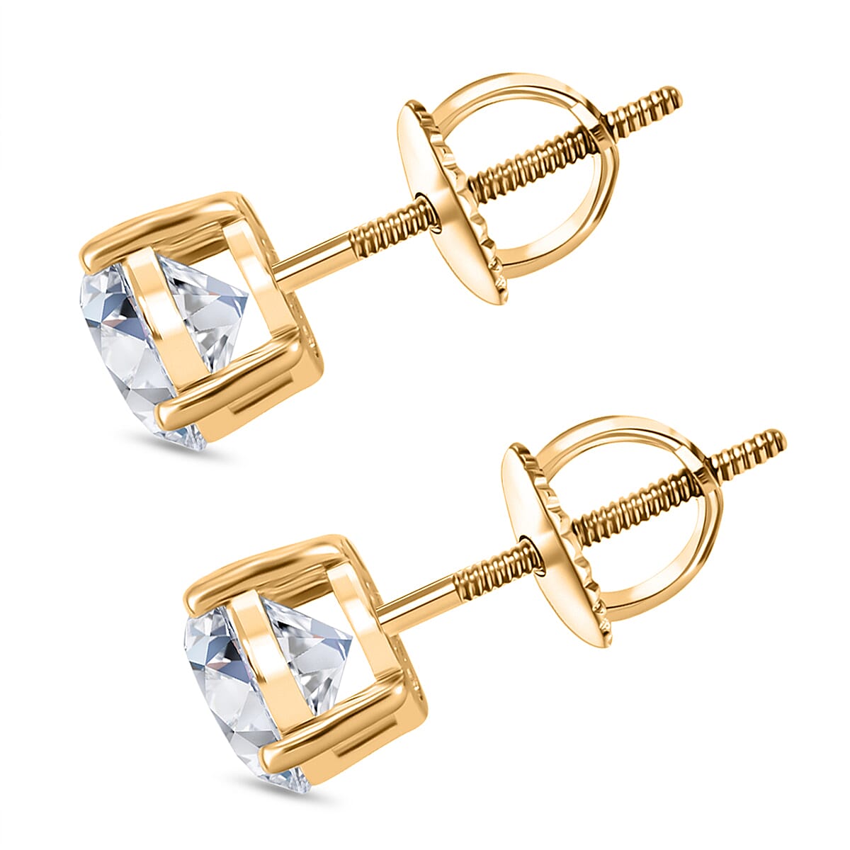 Luxuriant Diamond 3 Ct. Lab Grown Diamond Solitaire Earrings in 14K Gold, SGL Certified