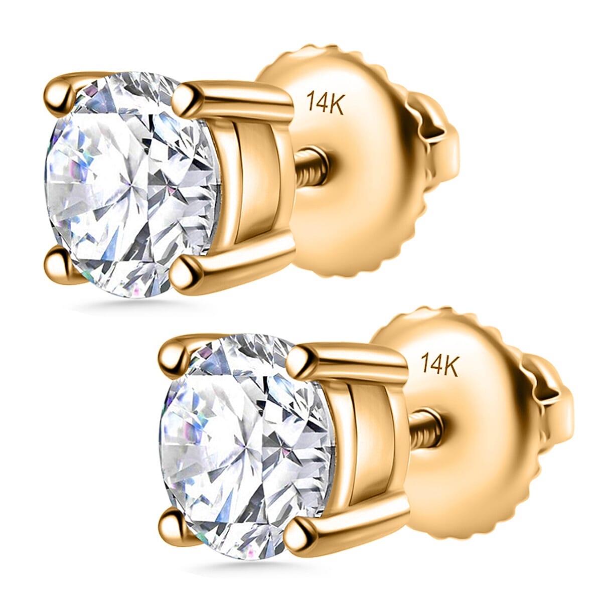 Luxuriant Diamond 4 Ct. Lab Grown Diamond Solitaire Earrings in 14K Gold, SGL Certified
