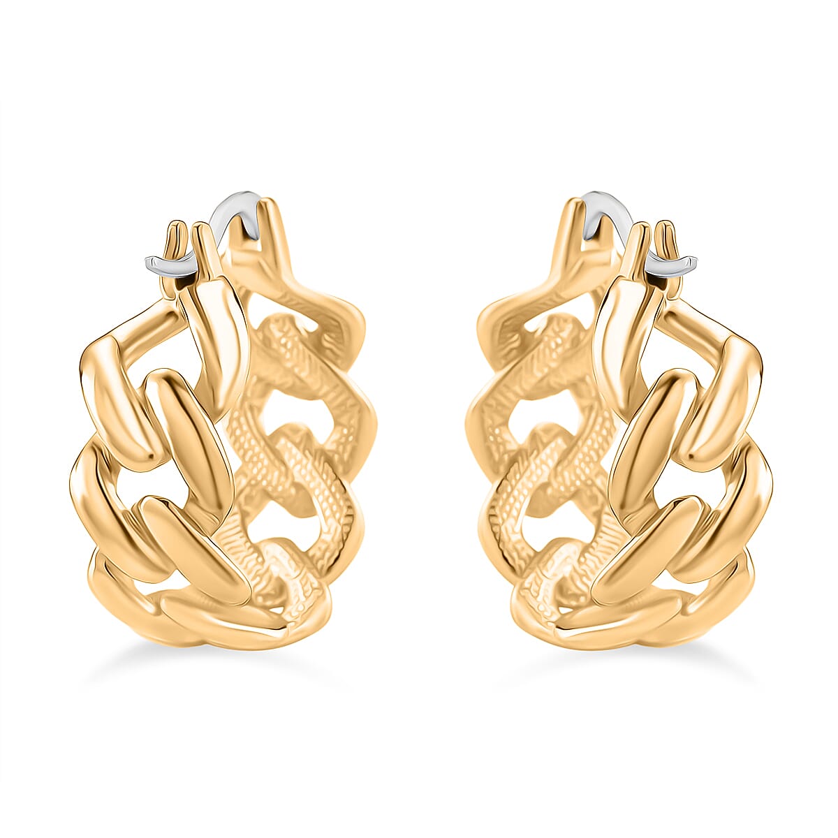 Closeout Deal Austrian White Crystal Curb Earrings with Clasp