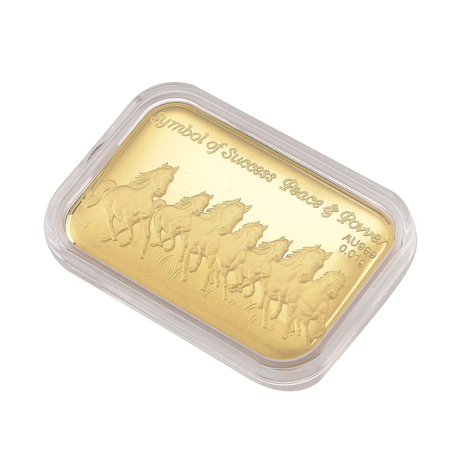 24K Yellow Gold Seven Horse Embossed (39.70X25.50 MM)