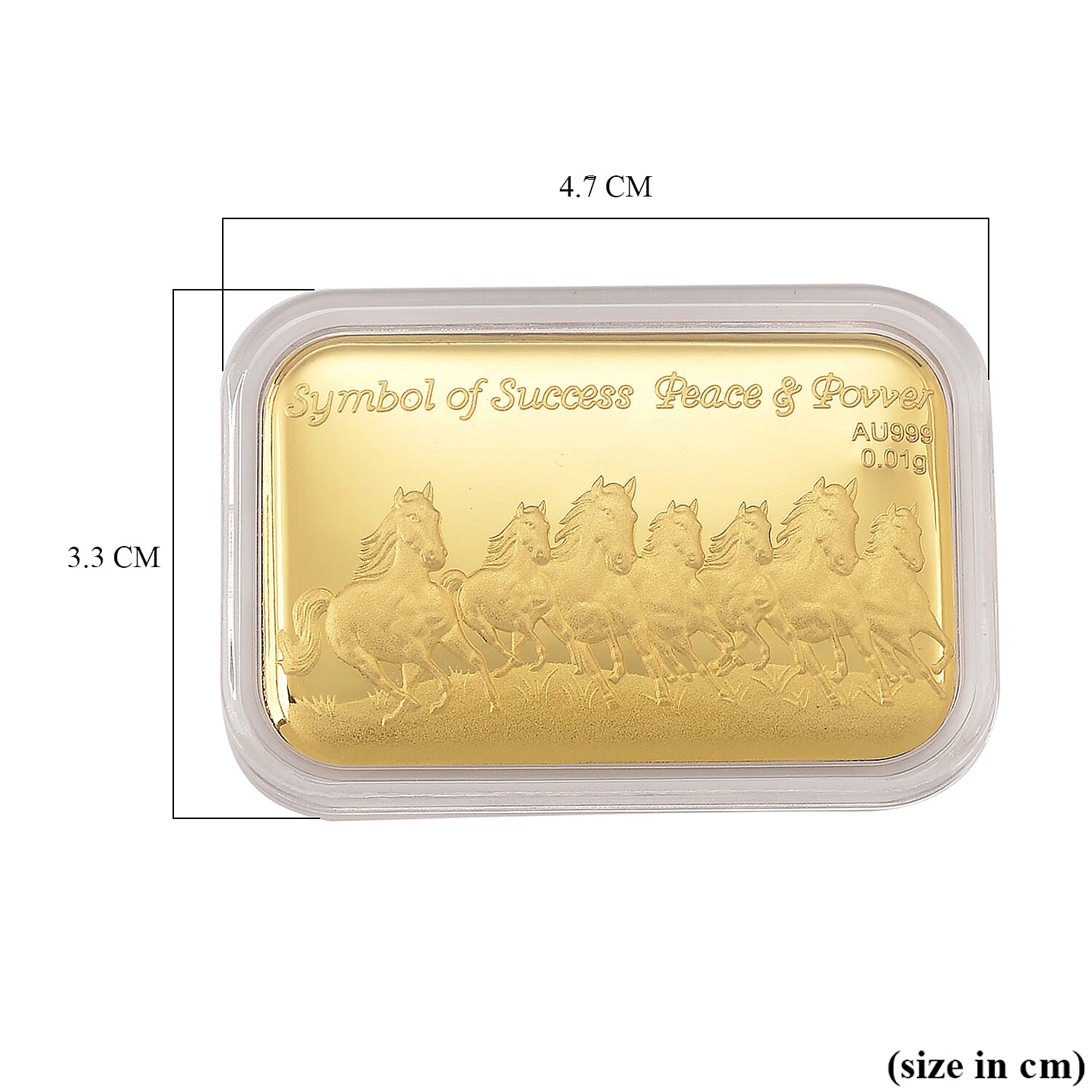 24K Yellow Gold Seven Horse Embossed (39.70X25.50 MM)