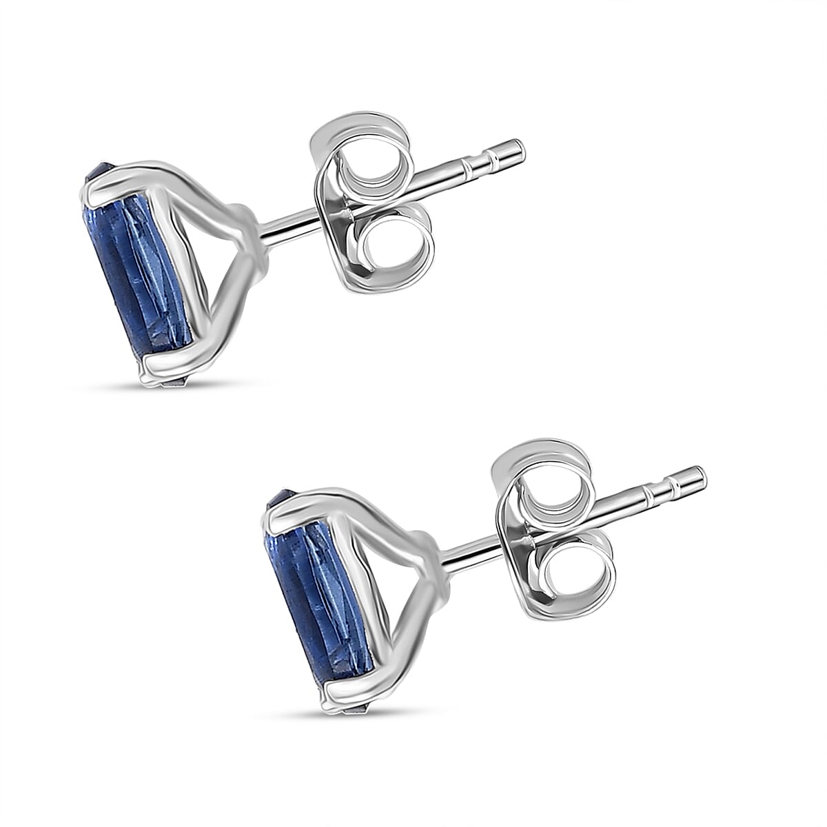 Natural Kashmir Kyanite Solitaire Stud Push Post Earring Sterling Silver 1.21 Ct.