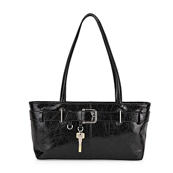 https://tjcuk.sirv.com/Products/81/6/8165527/Leather-Rectangle-Tote-Bag-Size-32x9x17-cm-Black-Silver_8165527.jpg?w=342&h=342