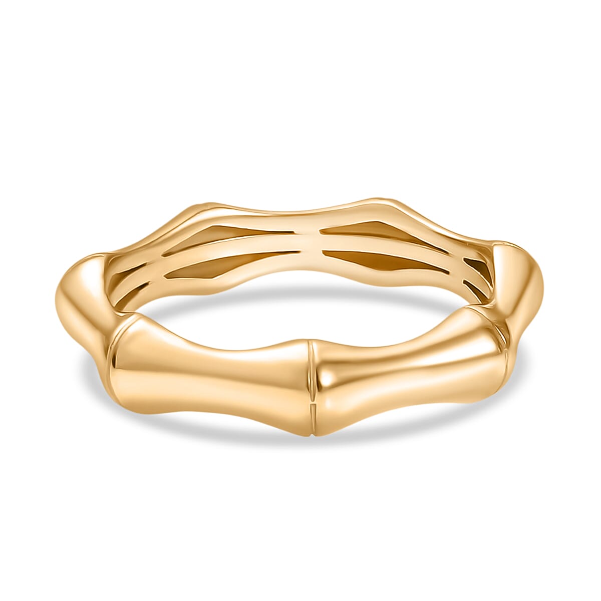 Designer Inspired - Yellow Gold Overlay Sterling Silver Bamboo Ring Designer Inspired - Yellow Gold Overlay Sterling Silver Bamboo Ring