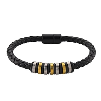 https://tjcuk.sirv.com/Products/81/6/8165796/Black-Resin-Bracelet-Size-8-5-in-Tri-Colour-Plated_8165796.jpg?w=342&h=342
