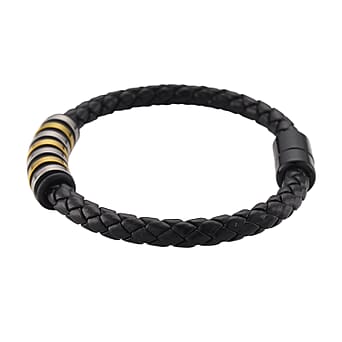 https://tjcuk.sirv.com/Products/81/6/8165796/Black-Resin-Bracelet-Size-8-5-in-Tri-Colour-Plated_8165796_2.jpg?w=342&h=342
