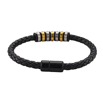 https://tjcuk.sirv.com/Products/81/6/8165796/Black-Resin-Bracelet-Size-8-5-in-Tri-Colour-Plated_8165796_3.jpg?w=342&h=342