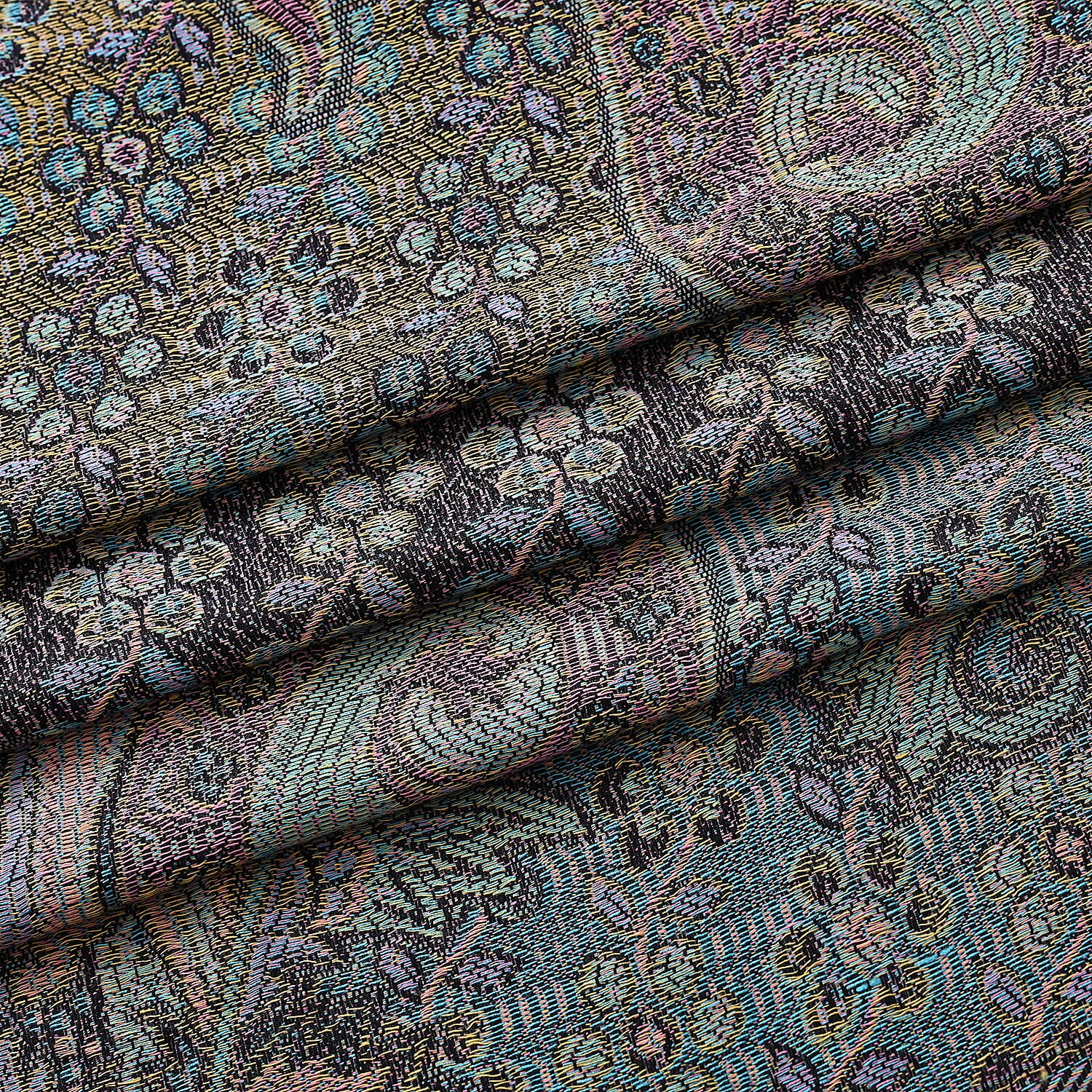 Multicolour Flower Jacquard Scarf with Tassel (70x180cm)