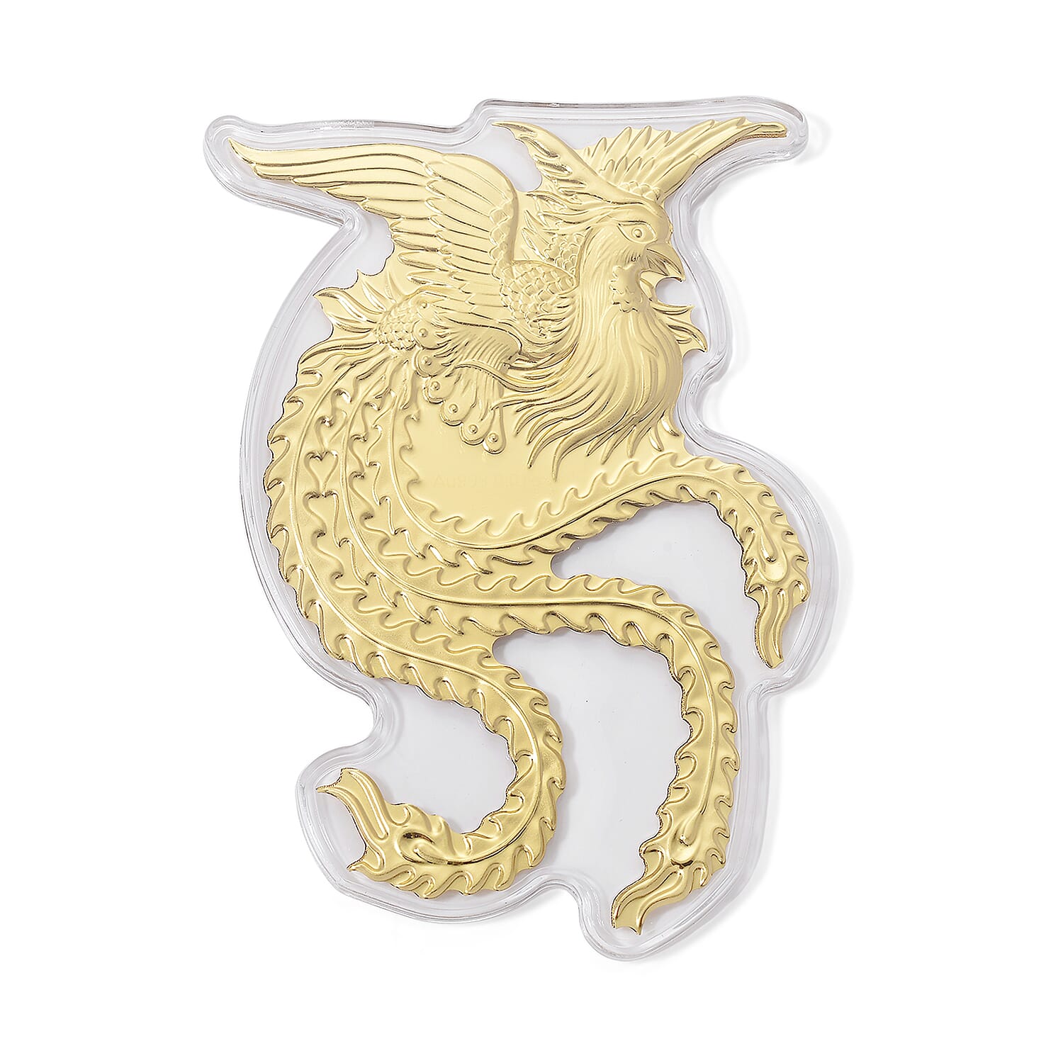 24K Yellow Gold Phoenix Pattern Bar