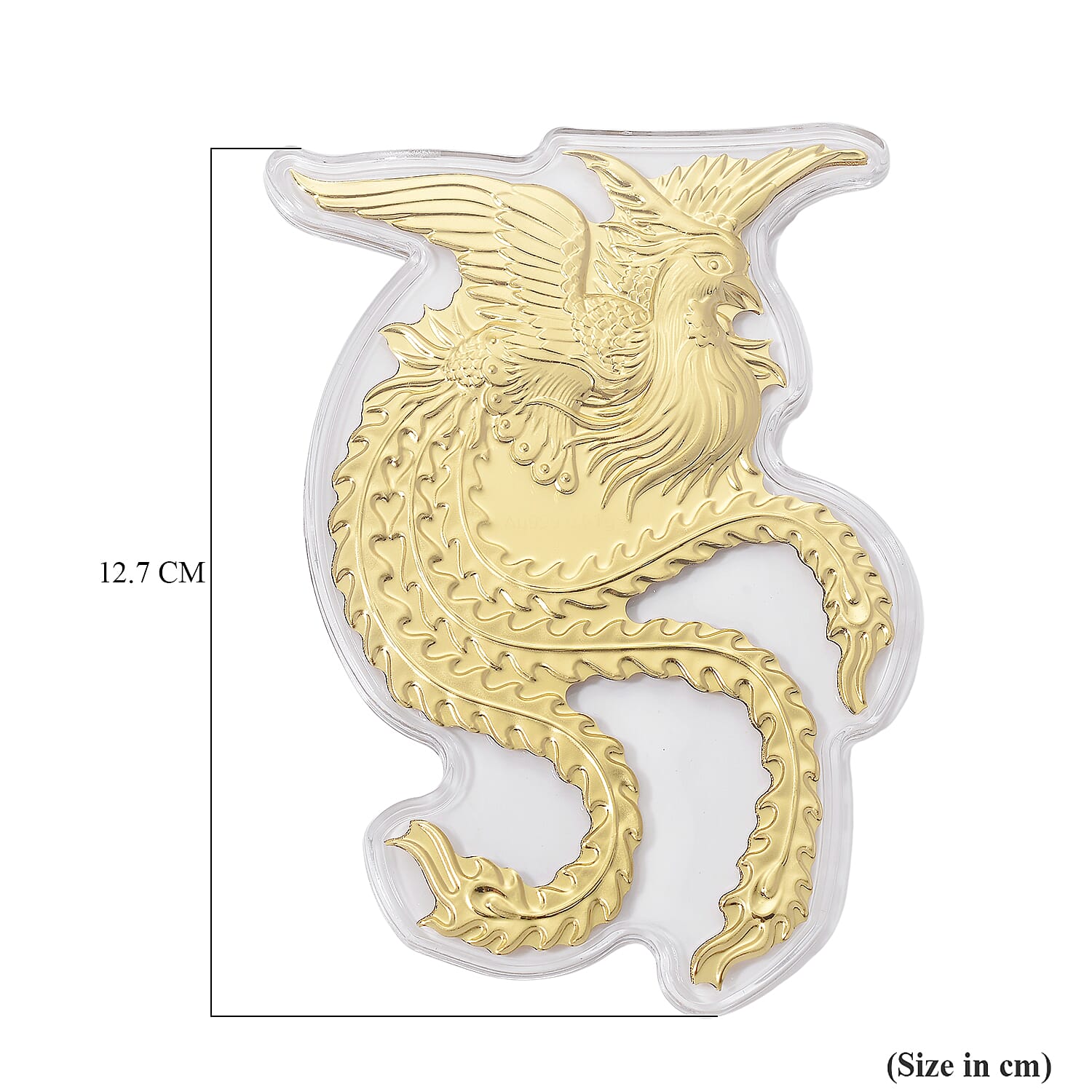 24K Yellow Gold Phoenix Pattern Bar