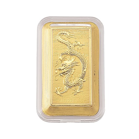 24K Yellow Gold Dragon Embossed Collectable