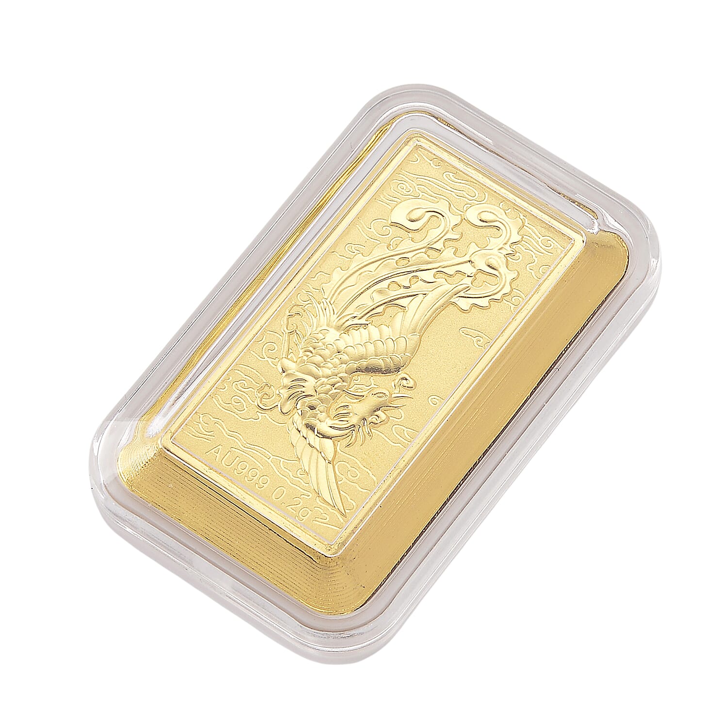 24K Yellow 99.9% Purity Gold Phoenix Embossed Bar 0.20 gram