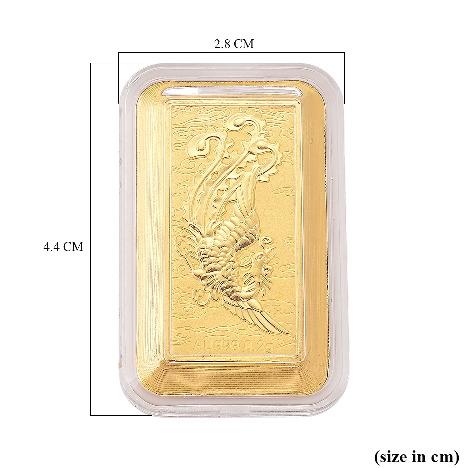 24K Yellow 99.9% Purity Gold Phoenix Embossed Bar 0.20 gram