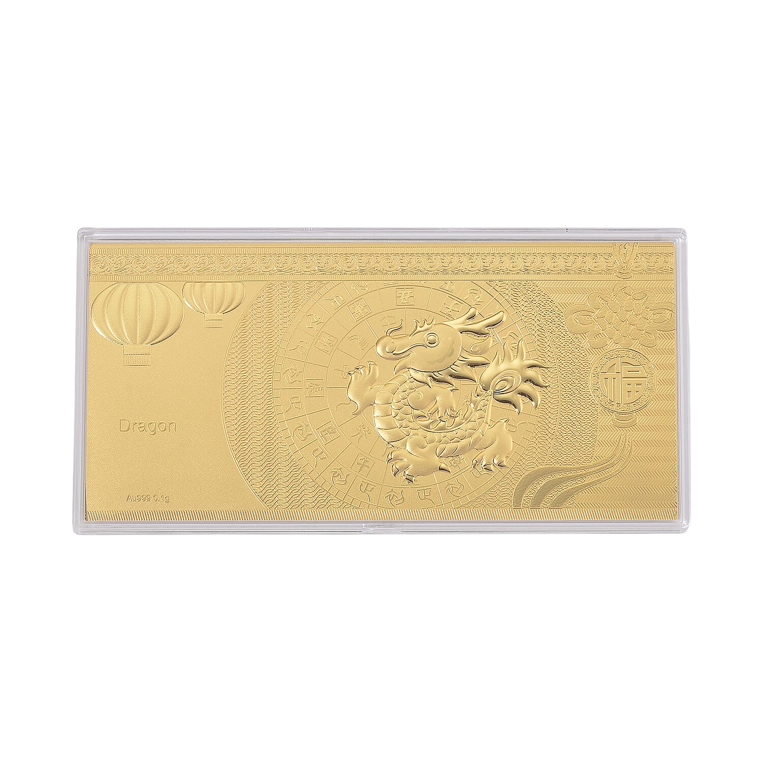24K Gold Bar (99.9% Purity) Dragon Collectable - Symbolizing Power, Wisdom & Strength - 16 x 8 CM